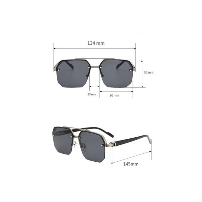 Модные мужские солнцезащитные очки с двойными мостиками, женские квадратные солнцезащитные очки в полурамке, уличные солнцезащитные очки UV400, модные очки для вождения, очки