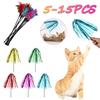 5-15 шт. Игрушки для кошек Удочка с перьями Дразнилка для котят и кошек Игрушка-палочка с индейским пером Игрушка-удочка-гонялка по проволоке Случайный цвет
