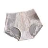 Women's Summer New Chinese Light Luxury Sexy Satin Soft Lace Traceless Breathable Mid Waist Panties