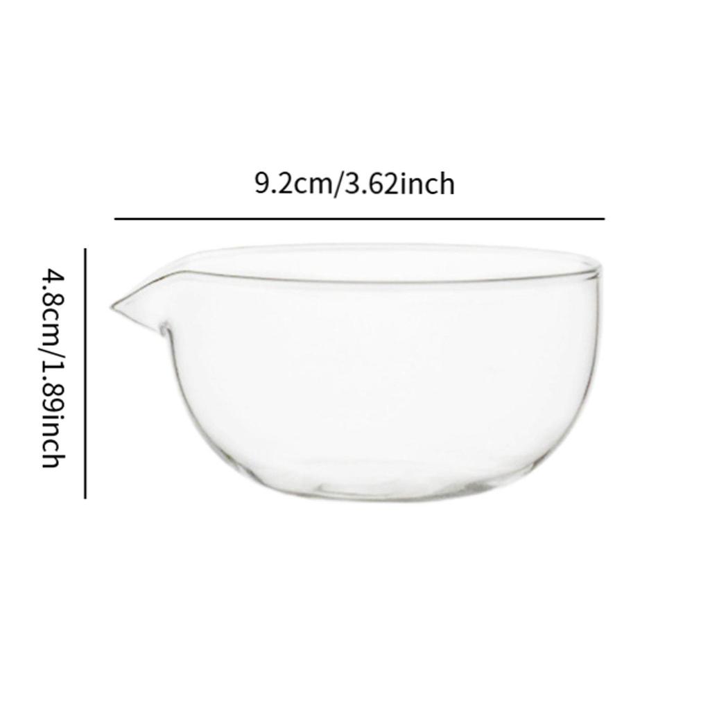 600ml Transparent Glass Matcha Bowl With Spout Unique Heat Resistant Scratch Resistant Bowl For Iced Tea Matcha Bowl