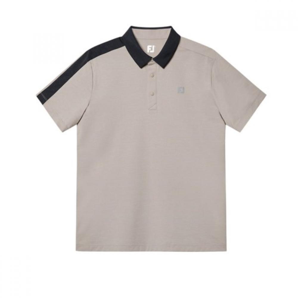 Footjoy Color Block Sleeve Polo Shirt Sand 36938