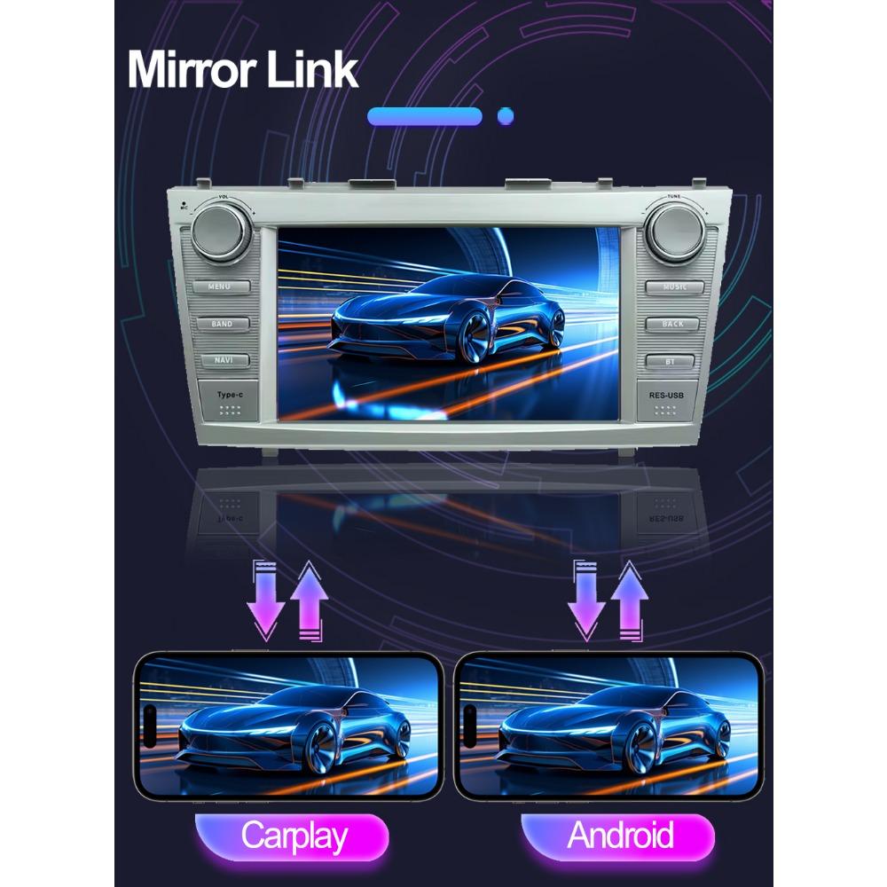 Автомобильное радио 2Din Android 8INCH для Toyota Camry XV40 2006-2011 Carplay мультимедийный плеер стерео автоаудио головное устройство навигация GPS 2+64 ГБ