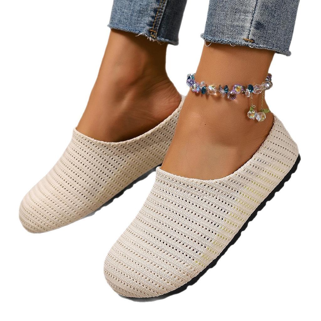 Женские тапочки на плоской подошве, элегантные туфли-мюли на плоской подошве, летние новые модные шлепанцы 2025 года, удобные мягкие сандалии для ходьбы