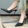 Мода Уличный Стиль Сексуальные Туфли-Лодочки с Острым Носком из Змеиной Кожи Женские Туфли для Стриптиза Босоножки Слингбэк на Высоком Каблуке Женская Обувь Женские Босоножки