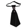Punk Black Necktie Gothic Metal Chain Crystal Rhinestone Jewelry Bowtie Evening Adjustable Pre-Tied JK Shirt Decoration Bow Tie
