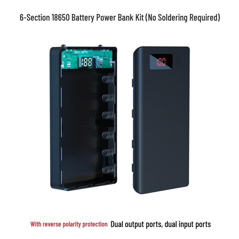 Набор Power Bank без пайки на 6 ячеек с двойным входом и светодиодным дисплеем