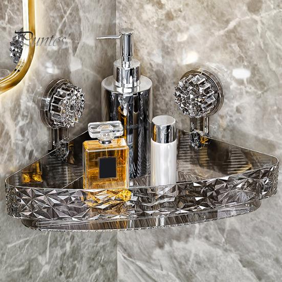 Угловая настенная полка с присоской, стойка для хранения, прочная, выдерживающая большую нагрузку, легко устанавливаемая, прочная полка-органайзер для душа