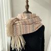 Scarf Women's Autumn and Winter New Color Plaid Warm Thickened Scarf Imitation Cashmere Fringed Shawl