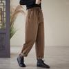 Ретро хлопковые утолщенные хлопковые брюки для женщин на зиму, новые свободные и облегающие повседневные теплые шаровары для мам