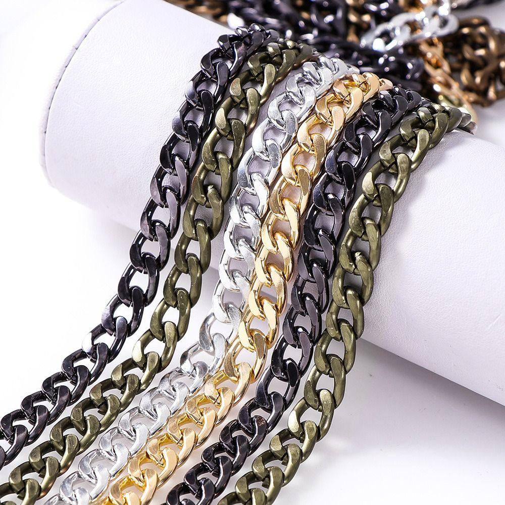 Metal Short Replacement Purse Chain Flat Chain Buckle Chain Bag Extension Chain Handbag Accessories DIY Purse Strap Extender
