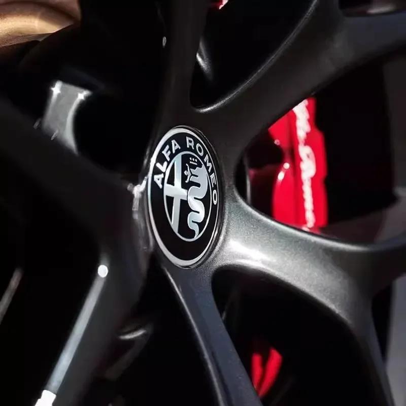 Car Stickers For Alfa Romeo 4PCS Car Wheel Center Hub Caps Cover For Alfa Romeo Giulia Stelvio Giulietta 156 159 147 Mito Tonale WZACF1