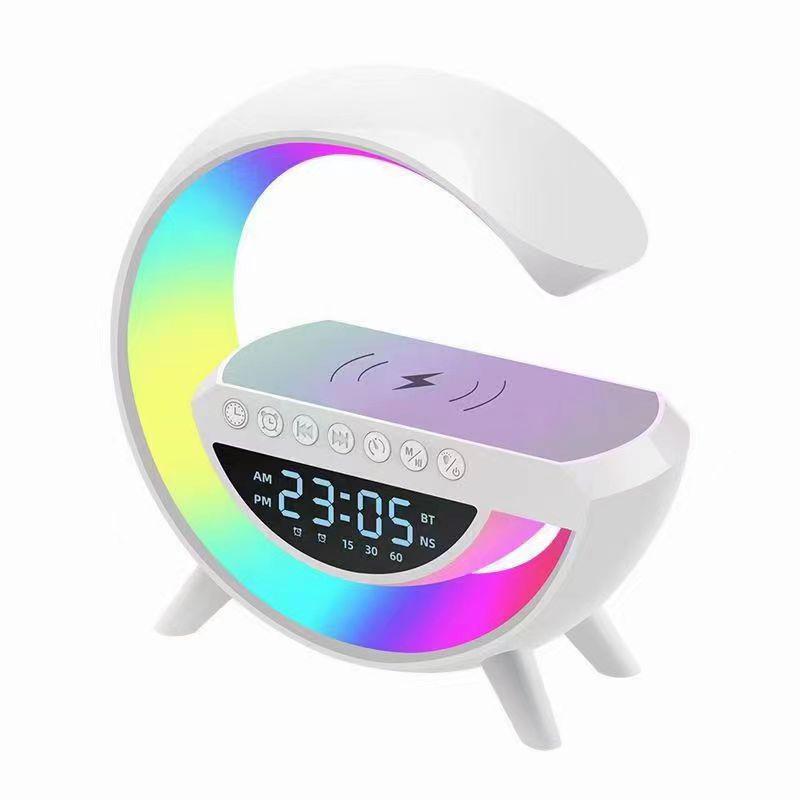 3401 Bluetooth-колонка: Многофункциональный ночник с будильником и беспроводной зарядкой