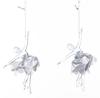 Christmas tree pendants in a set of 2 - Ballerina in a silver dress 15x9x3 cm