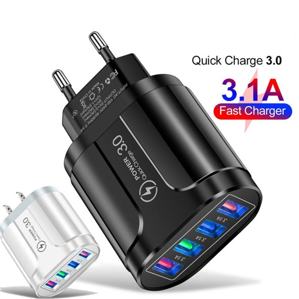 Universal LED 4 Ports USB Transformer Power Supply Adapter Fast Quick Charger