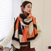 New Fashion Imitation Cashmere Women Vintage Double Sided Geometric Print Scarf Winter Warm Shawl Long Wrap Female Thick Blanket