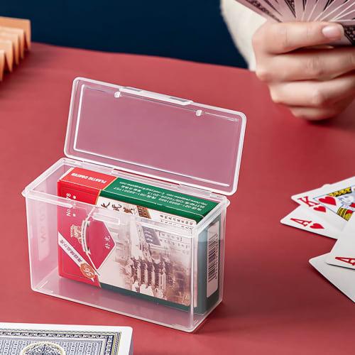 HUANGENG Clear Playing Card Case Holder, Empty Playing Card Storage Box, Game Card Organizer for Business Trading Cards