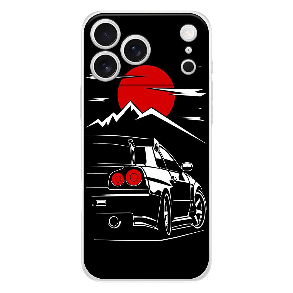 Мягкий прозрачный чехол для телефона для iPhone 17 Air 16E 16 11 15 14 Pro MAX 12 13 7 8 Plus SE Пасхальный чехол Защита Япония JDM Спортивный автомобиль