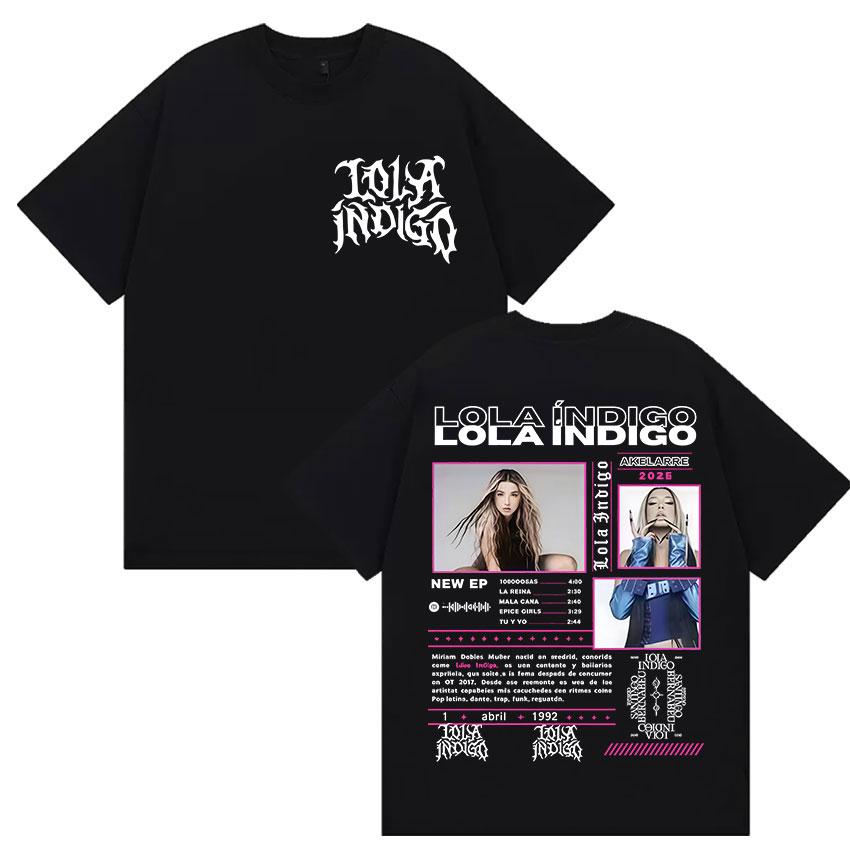 Singer Lola Tour Indigo Merch Graphic Tshirt Unisex Women Retro Fashion Harajuku T Shirts Tops  Cotton Short Sleeve Tees