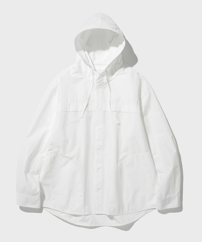 Shirter Shirring Hooded Jacket (White)