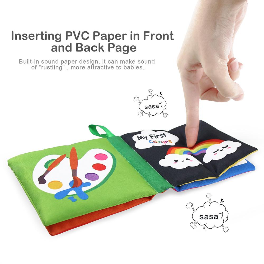 Coolplay тканевые книги, мягкие детские книги, шуршащий звук, детские тихие книги, развивающие игрушки для раннего обучения, погремушка для детей 0-12 месяцев