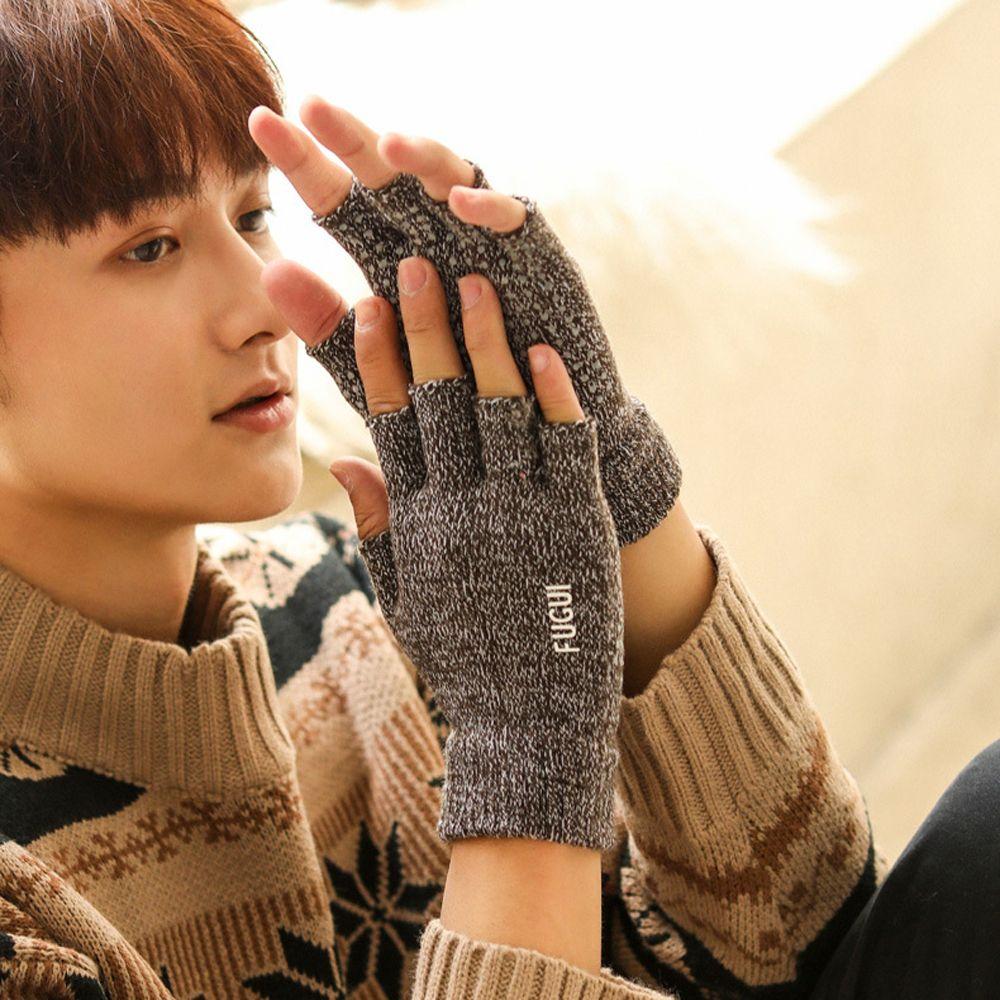 Outdoor Two Finger Half Finger Nylon Driving Mittens Man Gloves Cycling Gloves Mittens