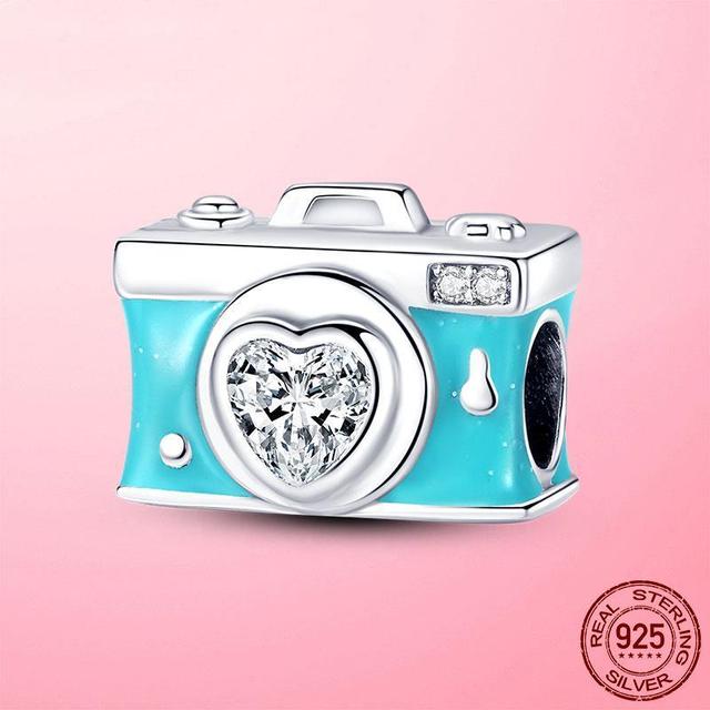 New 925 Sterling Silver Red Enamel High Heels Shoes Dangle Charm Fit Fashion Bracelet Necklace Original Jewelry Making