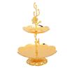 7PCS European Gold Cake Stand Easy Assemble Double Layer Serving Tray  Fruit Serving