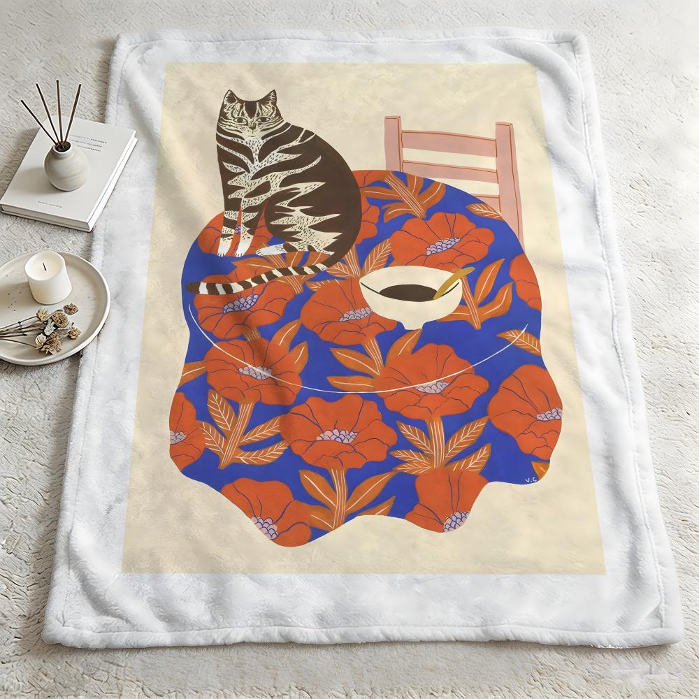 artist VVirginie CognetT Throw Warm Soft Flannel Blanket Multiuse for Sofa Bed Camping Travel Nap