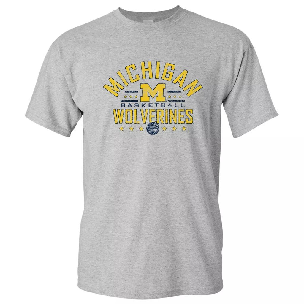 Michigan Wolverines Basketball Stars T-Shirt - Sport Grey