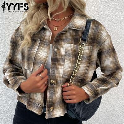 Женские модные повседневные блузки и рубашки-поло с длинным рукавом и клетчатым принтом