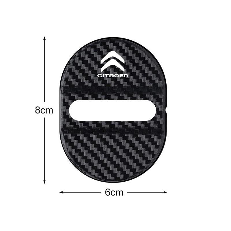 4PCS Carbon fiber Car Door Lock Cover ABS Protection Anti Rust Stickers For Citroen C3 C4 C5 C1 C2 C6 Berlingo Grand Picasso Jum ajy256