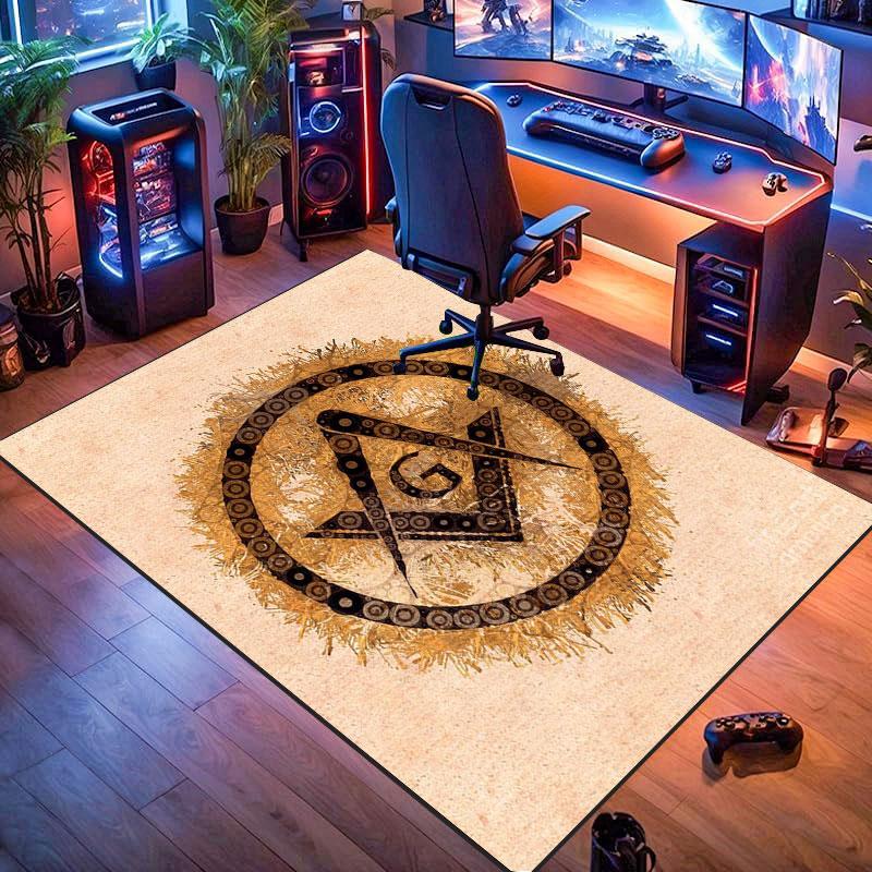 Freemason symbol rug, suitable for living room, bedroom, game room, computer room and home décor.