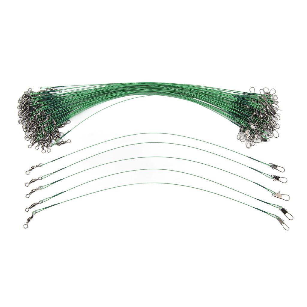 100 шт рыболовных поводков с поворотными защелками, антикоррозийный, из твердой стальной проволоки, для соленой воды 25 см 9,8 дюйма