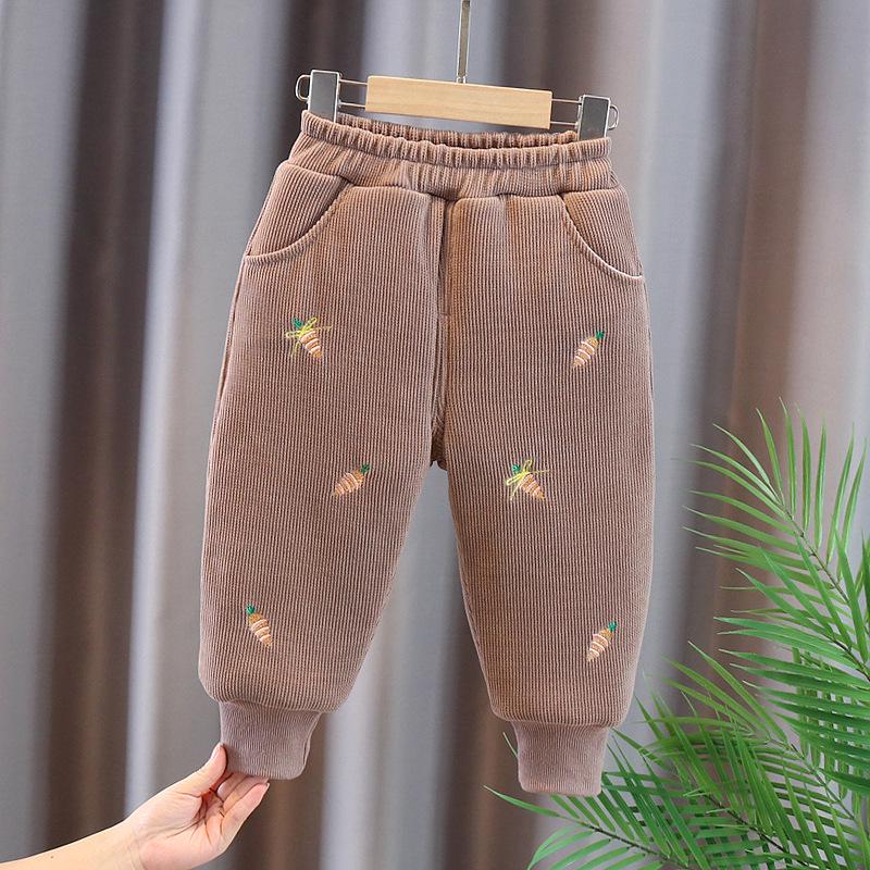Детские брюки из утолщенного бархатного хлопка: Ультратеплая зимняя одежда для мальчиков и девочек