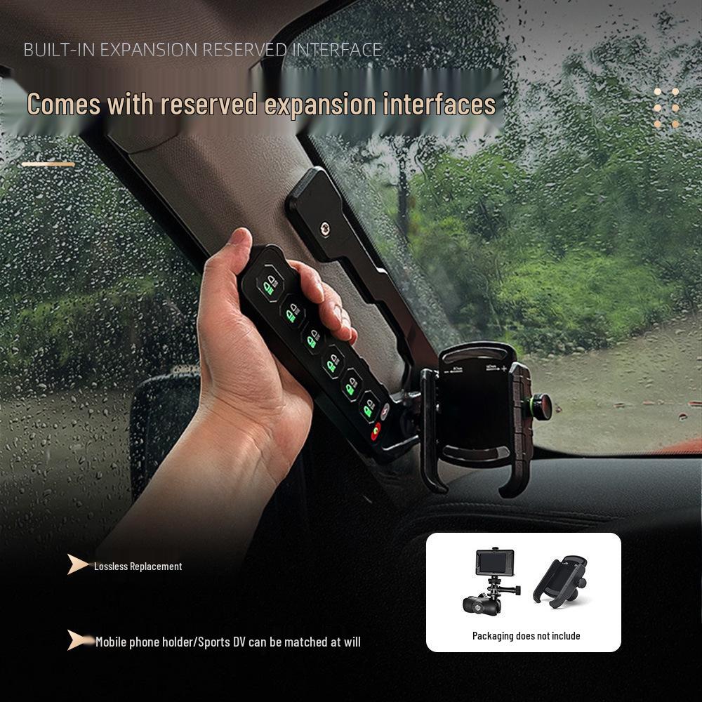 Внедорожный мод Tank 300: Поручень на стойку A с мощным светодиодным прожектором, беспроводным стробоскопом и пультом дистанционного управления.