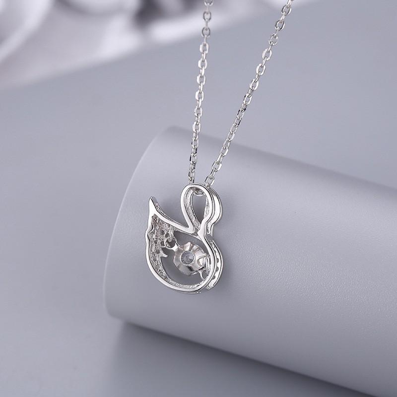 Swan Necklace Women Dainty Pendant Choker Style Sparkling Jewelry