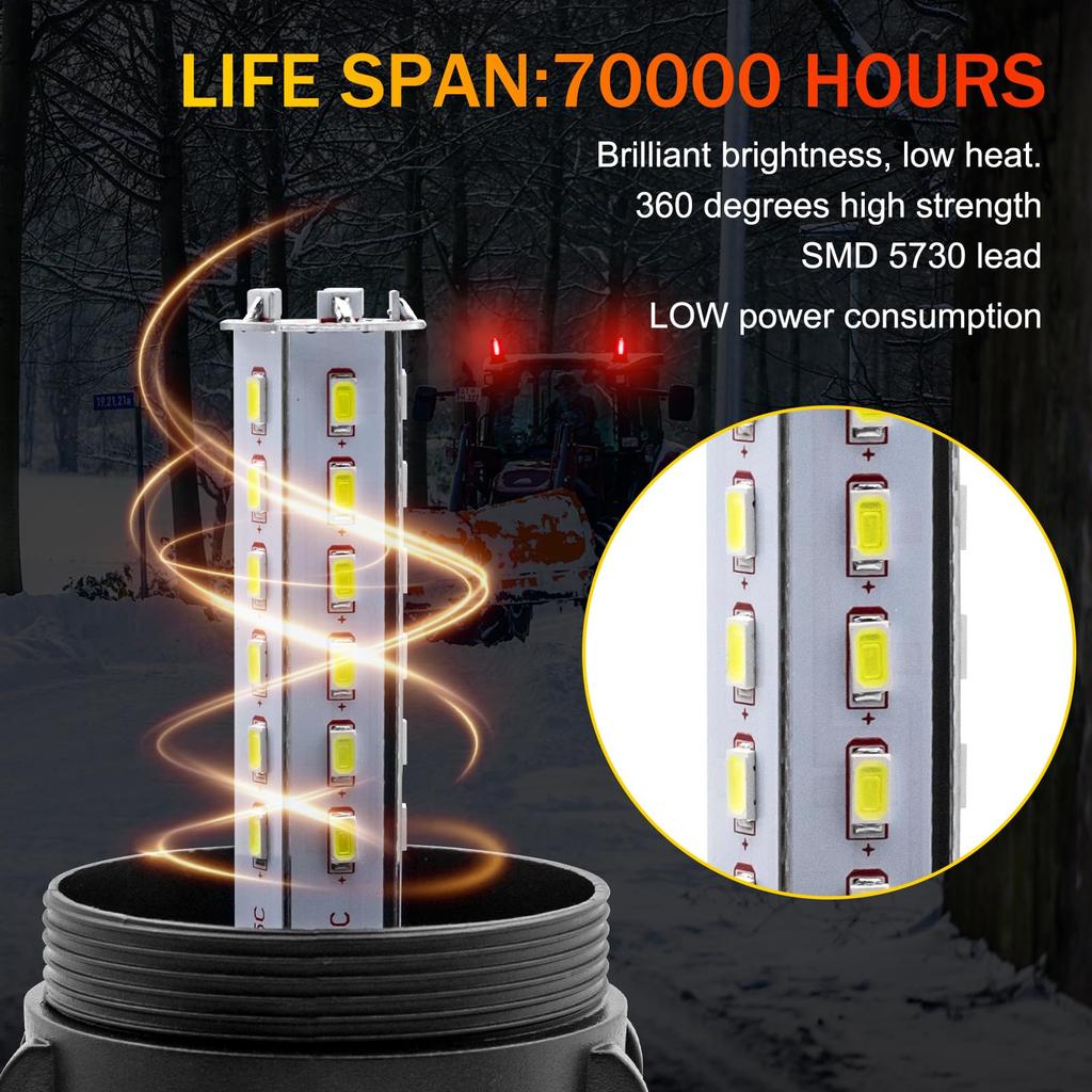 Warning Light LED Red 12V 24V Flashing 15W 30LED Emergency Danger Warning Strobe Flashing Signal Light Forklift Flash Safety Warning Light Fire Engine