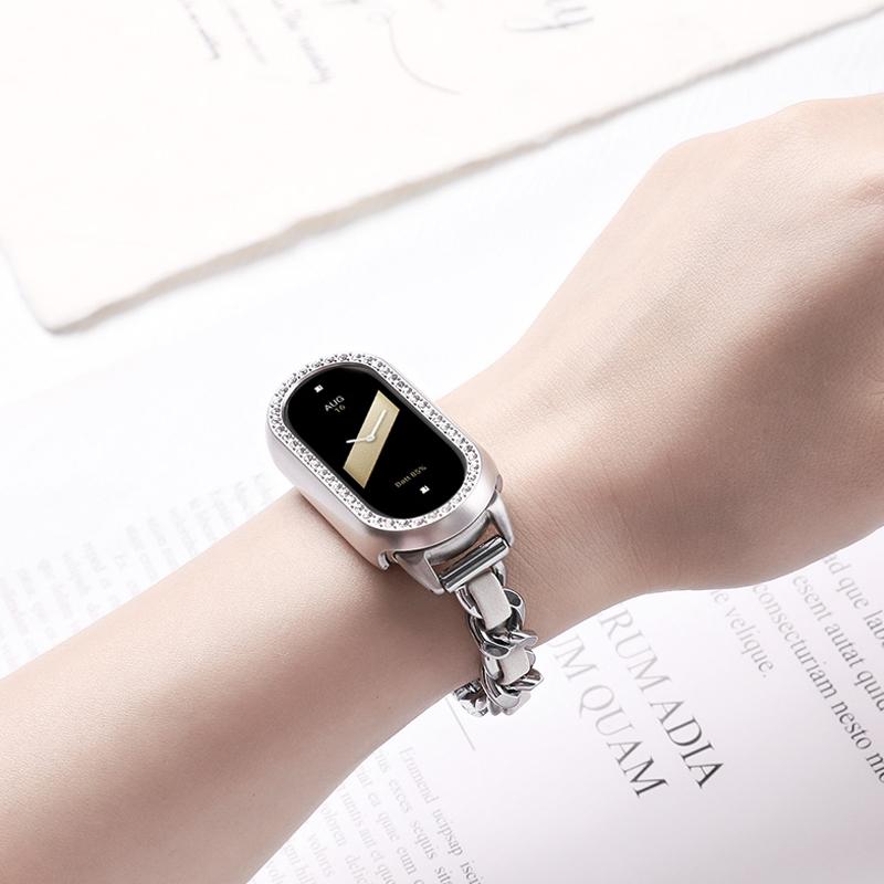 Алмазный Чехол Для Xiaomi Mi Band 9 Защитная Крышка Аксессуары Полый PC Защитный Бампер Рамка для Xiaomi Mi Band 9 NFC