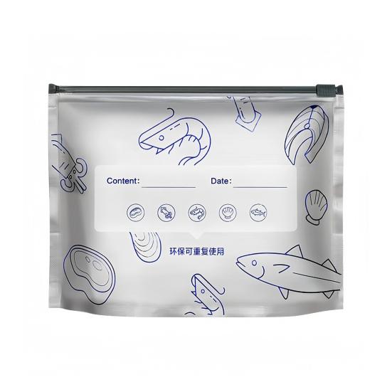 Пакеты из алюминиевой фольги, запечатываемые, герметичные, многоразовые, запечатанные пакеты, стоячие вакуумные пакеты с застежкой-молнией и этикеткой для хранения овощей, фруктов, мяса