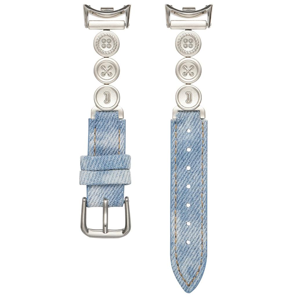 For Xiaomi Smart Band 9/9 NFC/8/8 NFC Denim Watch Band Metal Button Replacement Strap