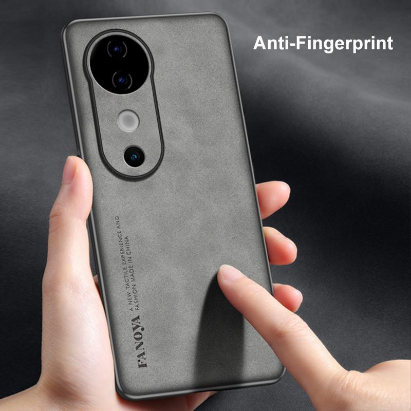 Для Vivo V40 Pro 5G Чехол Роскошный Чехол для телефона из ПУ кожи Для Vivo V40 S19 Pro Задняя крышка Матовый силиконовый Ударопрочный Полная защита