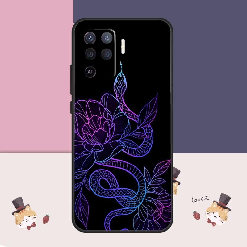 Чехол 'Цветок змеи' для Oppo A76 A96 A16 A60 A98 A58 A78 A18 A38 A80 A40 A77 A57 A17 A74 A54 A94 A15 A5 Pro