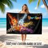 Music Guitar Theme Beach Towel Personalized Custom Name & Text Soft Quick Dry Beach Towel for Swimming Travel