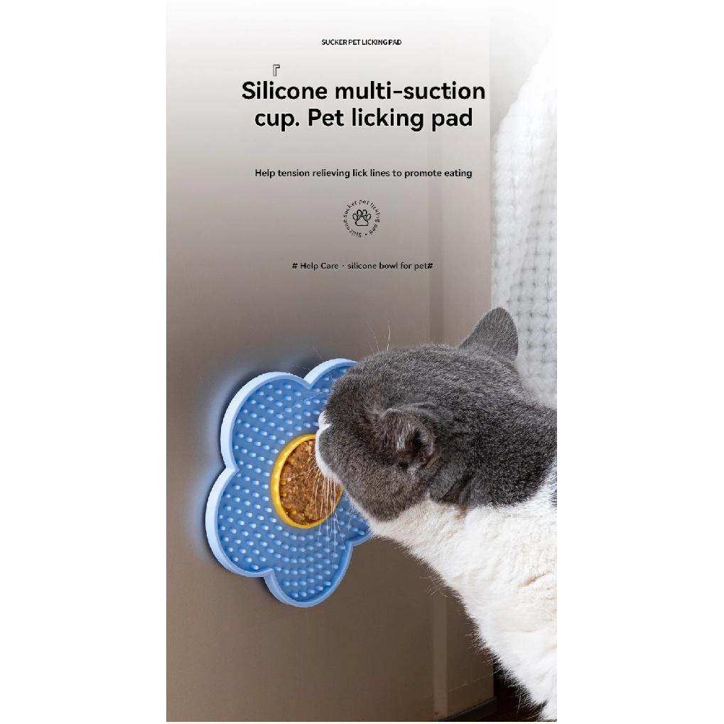 Pet Supplies Cat Licking Pad Pentagram Sun Flower Shape Silicone Dog Licking Plate Cute Pet slow licking mat dog bowl cat bowl