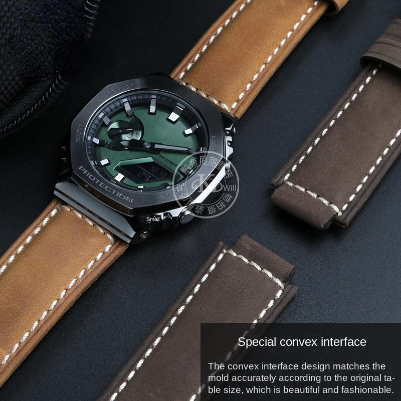 Для Casio AP Farmhouse дуб Ремешок для часов GA-2100 GM-2100 Модифицированный матовый винтажный кожаный ремешок для часов 16 мм мужской Аксессуары для браслета