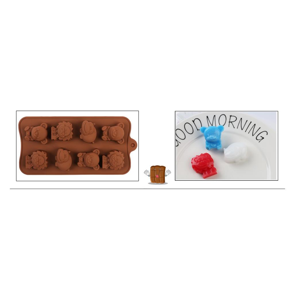 Wild Animals Silicone Chocolate Mold, 21x10x1cm, for Making Chocolate Candies Jelly Ice Cubes, Original Deals