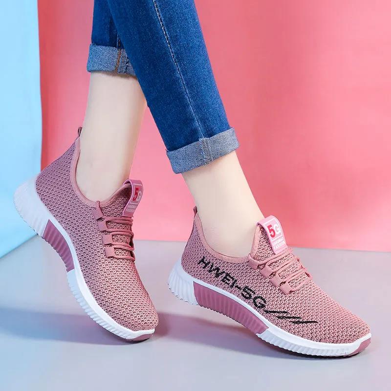 Легкие кроссовки, дышащая обувь, женская летняя тканевая обувь, спортивная повседневная обувь с сеткой