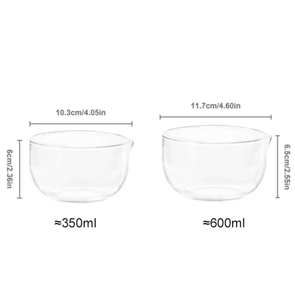 350/600ml Salad Bowl Heat-Resistant Matcha Bowl Multipurpose Glass Mixing Bowl  Yogurt