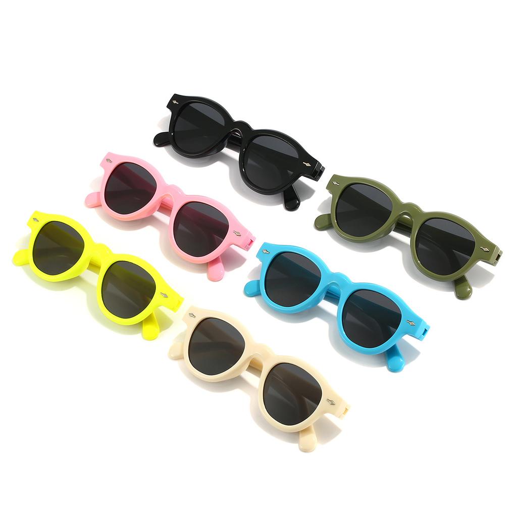 Round trend children's sunglasses European and American fashion party sunglasses silicone environmentally friendly UV