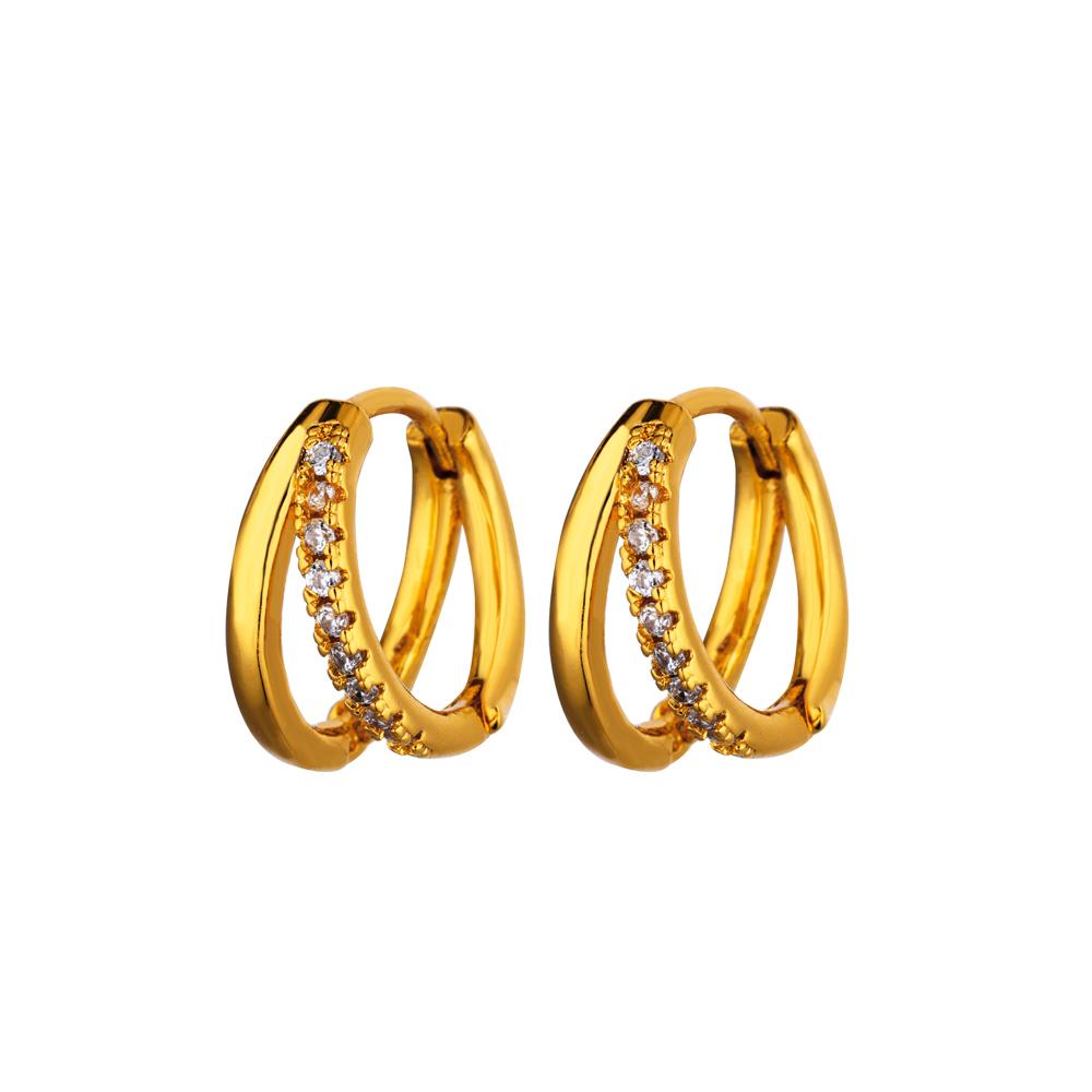 Stainless Steel Circle Earrings For Women Gold Aesthetic Zircon Earring Wedding Christmas Fashion Jewelry Accessories Gift
